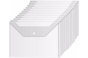 20 Pack File Folders, Plastic Document Folders Letter Size A4 File Organizer Water Resistant Clear Envelopes Folders for Docu