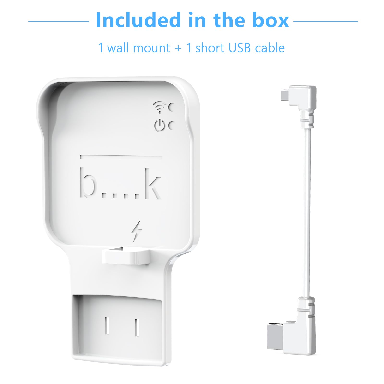 Outlet Wall Mount for Blink Sync Module 2, Mount Bracket Holder for Blink Outdoor Camera No Messy Wires Outdoor and Indoor Home Security Camera Mount with Short Cable (1 Pack)