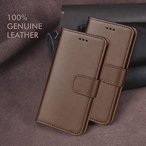ameego Premium Genuine Real Leather Slim Wallet Flip Stand Case Cover for Samsung Galaxy A7 2015 (5.5") - Brown - Image 5
