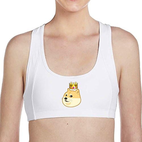 HYRONE Women's Funny Crown Doge Sports Waistcoat Size M White