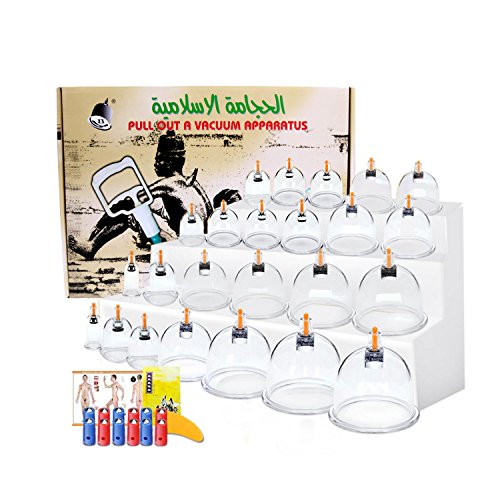 Cupping Therapy SetsAikotoo Vacuum Suction 24 Cups Sets for Cellulite Cupping MassageChinese Cupping Therapy Pump