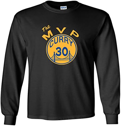 LONG SLEEVE Black Golden State Curry "The MVP" T-Shirt YOUTH LARGE