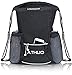 Legendary Drawstring Gym Bag - XL Capacity | Fits All Sports Gear | Waterproof Heavy-Duty Sackpack/Backpack (Black)