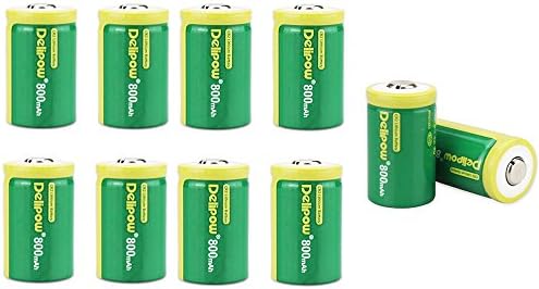 Delipow 10-Pack Universal 3V 800mAh CR2 Rechargeable Lithium Batteries