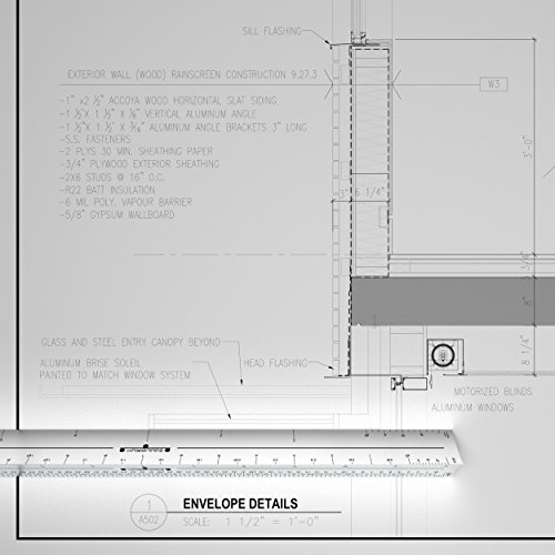Equilibrium Architects Scale - 12 Inch Triangular Aluminum Drafting Scale Ruler in Common Imperial Units - Great Gift for Engineers Draftspeople Students and More (12" Imperial Units, Matte Aluminum) - Thumbnail 4