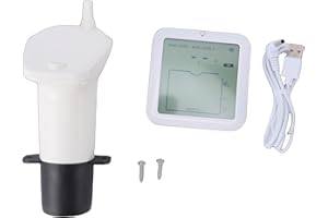 ZASCHMOY Wireless Water Level Sensor, Ultrasonic Tank Level Meter with High Low Alarm and Backlit Screen, for Home Farm Indus