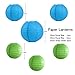 SUNBEAUTY Pack of 11 Mixed Royal Blue Green Paper Lanterns Tissue Paper Pom Pom Flowers Party Wedding Valentines Nursery Hanging Decoration