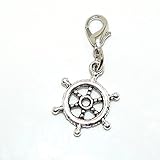 GemStorm Silver Plated Dangling Ships Wheel Clip On