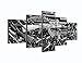 Damaged Weapon Gun Canvas Print Pictures Framed, Modern Contemporary Paintings on Canvas Posters and Prints Wall Art for Living Room Bedroom Home Decor Gallery-wrapped Art 5 Piece Set (60''W x 32''H)