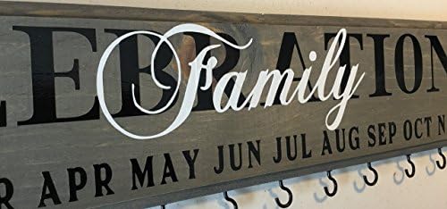 Celebrations Reminder Board with Name Circles, Stained Grey with family