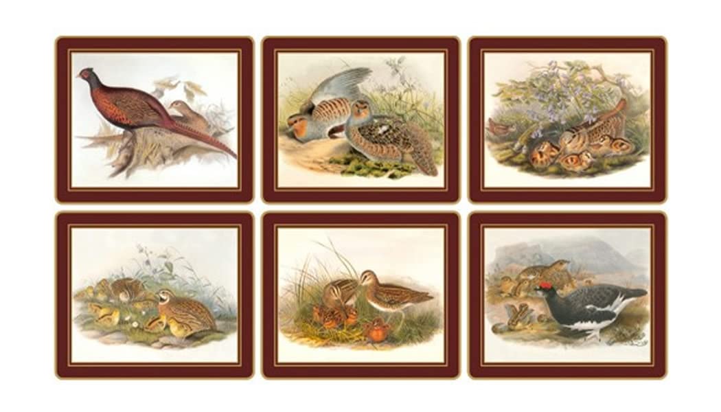 Lady Clare Gould Game Birds Placemats - Set of 6