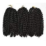Flyteng marlibob crochet hair 6pieces/pack 8 inch Marlibob Kinky Curly synthetic Hair extensions