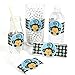 Blue Monkey Boy - DIY Party Supplies - Baby Shower or Birthday Party DIY Wrapper Favors & Decorations - Set of 15