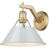 Golden Lighting 3306-1W BCB-DB Orwell - 1 Light Wall Sconce-9.63 Inches Tall and 10 Inches Wide, Finish Color: Brushed Champa