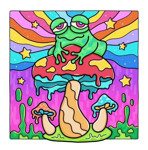 Trippy & Groovy: Psychedelic Coloring Book for Adults Featuring Mushrooms, Aliens, Magic Worlds and Illusions for Relaxation Trippy & Groovy: Psychedelic Coloring Book for Adults Featuring Mushrooms, Aliens, Magic Worlds and Illusions for Relaxation Paperback Spiral-bound