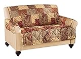 Paisley Floral Patchwork Furniture Protector Cover, Brown, Loveseat