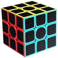 TANCH Speed Magic Cube Carbon Fibre Stickers 3x3x3 Puzzle Game for Children & Adults Black