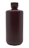 EISCO Reagent Bottle, Amber, 1000mL - Narrow Mouth