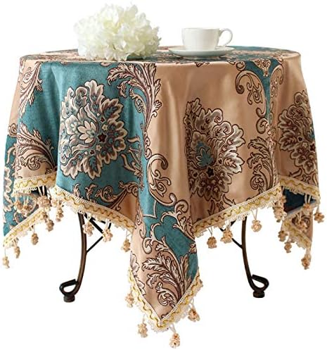 QQWWERTG Red Gold European Luxury Luxury Round Tablecloth Round Tablecloth Rustic Style Rectangular Table Cloth Fabric Home