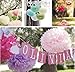 Kubert® 18pcs Mixed Sizes 8'' 10'' 14'' Premium Tissue Paper Pom-poms Flower Ball Wedding Party Outdoor Decoration - Royal Blue, Gold & White