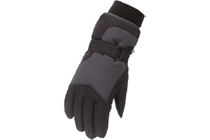 Fdrone Kids Winter Gloves Snow Ski Waterproof Youth Gloves for Boys Girls Cold Weather Outdoor Windproof Sport Mittens (Black