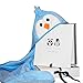 Panda and Penguin Terry Cotton Absorbent Baby Hooded Bath Towel with eBook - Blue