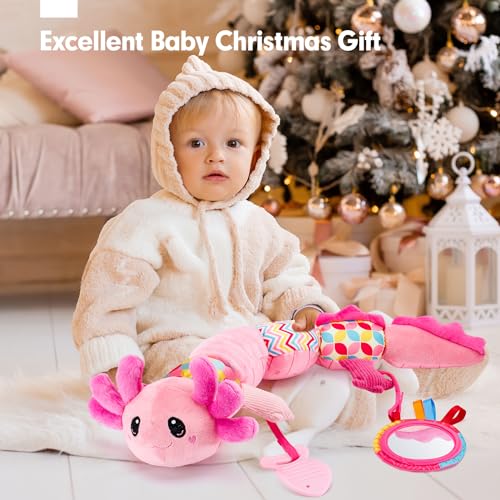hahaland Baby Toys 6 Months, Sensory Musical Toys Babies 0-3 Months with Rattle, Teether, Mirror – Tummy Time Interactive Gift Baby 3 6 12 Months