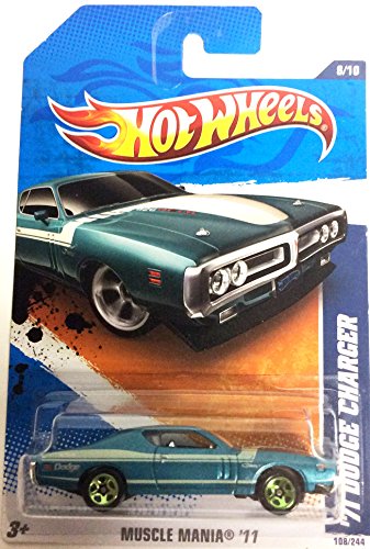 2011 Hot Wheels '71 Dodge Charger Teal #108/244