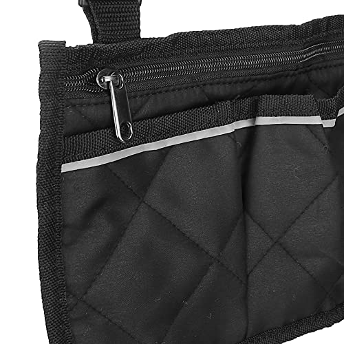 Chair Side Storage Bag Wheelchair Side Bag Waterproof Side Hanging Pouches, Wheelchair Armrest Side Organizer Bag, Travel Messenger Backpack Storage Tote(Black)