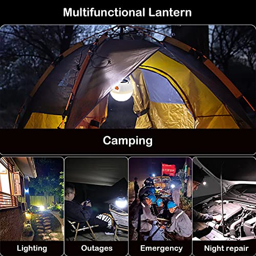 Rechargeable LED Camping Lantern, Bebiger Portable Hanging Tent Light 1000LM with 3 Light Modes, Emergency Lights for Camping/Hurricane/Outdoors/Reading with Hook, Type C-USB Charging Cable Included