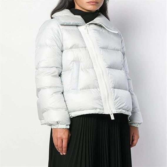 Black, Light Grey,Womens Down Jacket White Duck Down Loose Jacket Stand