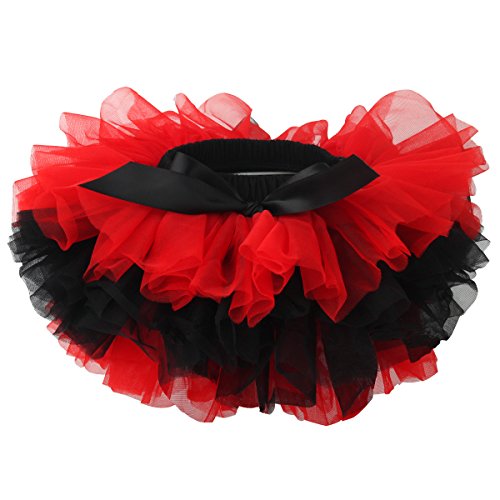 Slowera Baby Girls Soft Tutu Skirt (Skorts) 0 to 36 Months (M: 6-12 Months, Red Black)