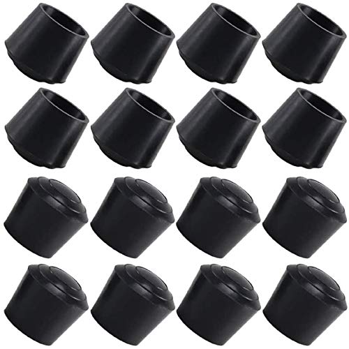 Anpatio 16pcs Chair Leg Caps Rubber Leg Tips Stools Table Foot Cover 7/8 Inch Black Antislip