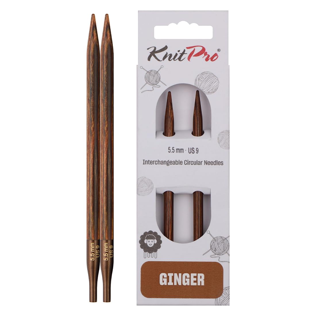KnitPro Ginger Interchangeable Circular Needles 4" (10cm) | 5.50mm — image 1