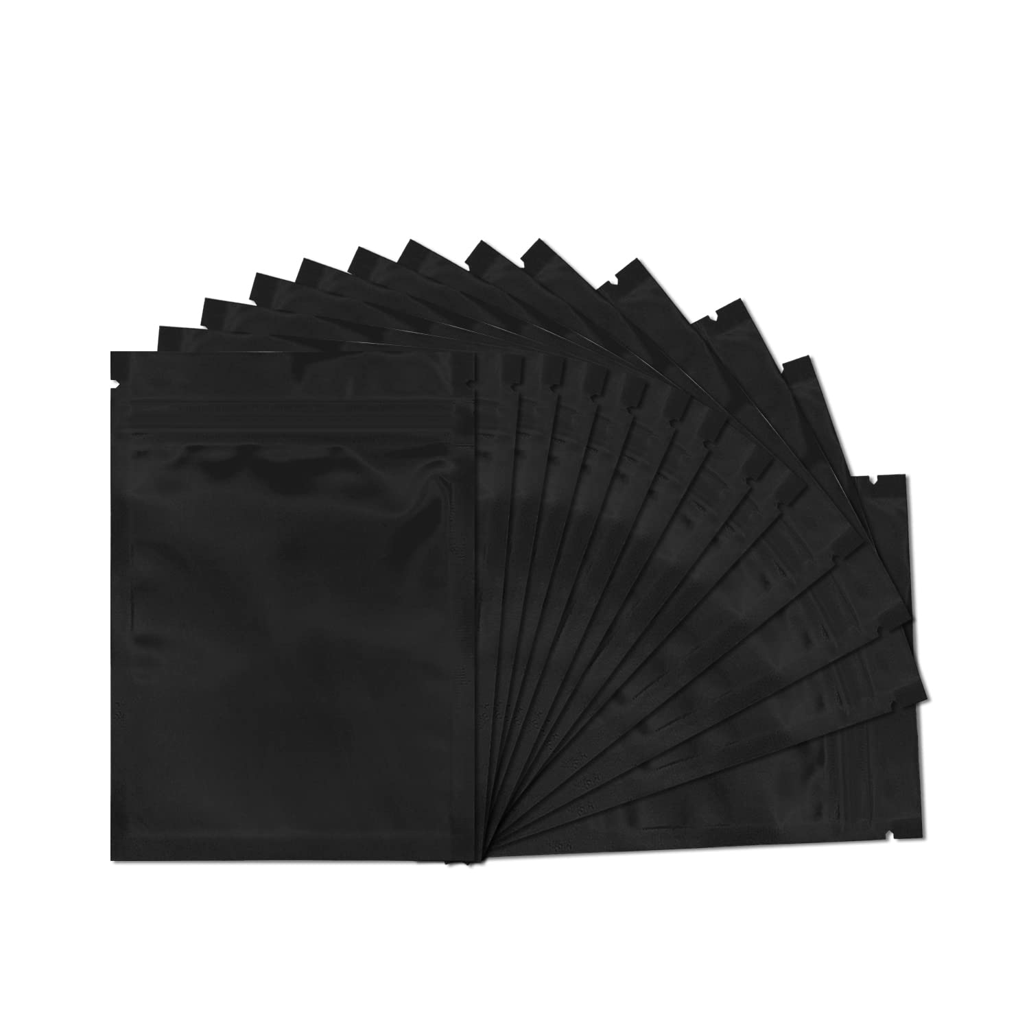 Photo 1 of 100 Pack Smell Proof Bags 3 x 4 Inch Resealable Mylar Bags Foil Pouch Flat Bag with Clear Window Black & Silver 