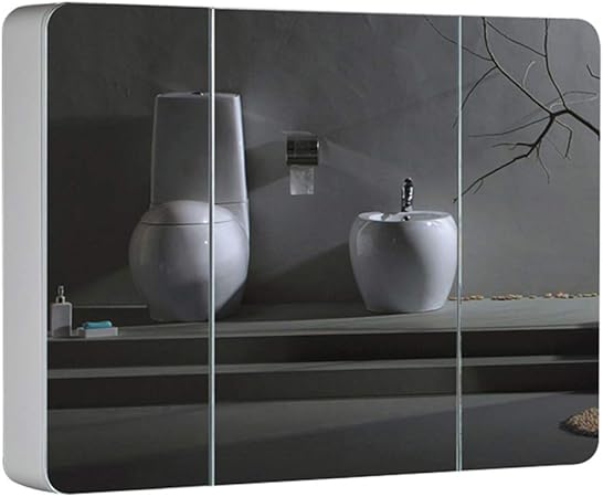 Elegante y hermoso gabinete de espejo de tres puertas, combinación de