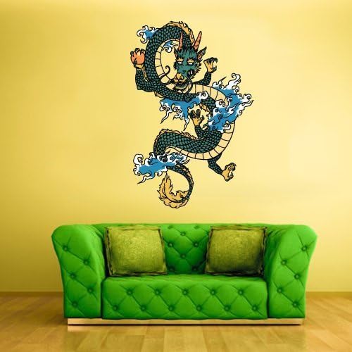 Full Color Wall Decal Mural Sticker Art Asian Japaneese Japan Dragon Ethnic (Col201)