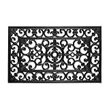 DII Indoor Outdoor Rubber Easy Clean Entry Way Welcome Doormat, Floor Mat, Rug For Patio, Front Door, All Weather Exterior Doors, 18 x 30" - Scroll