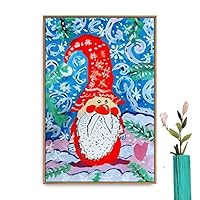 Framed Canvas Wall Art Christmas Santa Claus Canvas Prints Home Artwork Decoration for Living Room,Bedroom - 16x24 inches