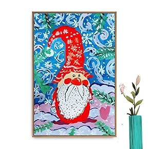 Framed Christmas Santa Claus Home Artwork for Living Room Bedroom