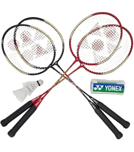Amazon.com : YONEX 4 Player Badminton Set, Black/ali, one Size, K