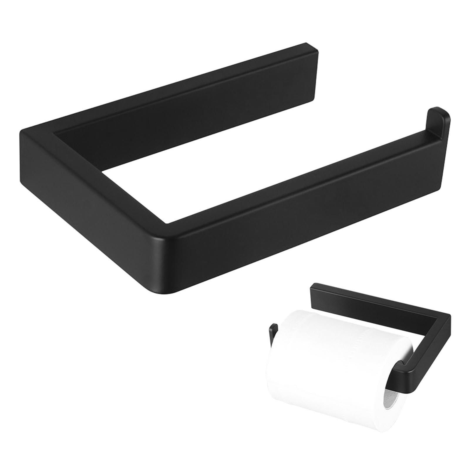 Toilet Roll Holder Wall Mounted 304 Stainless Steel Toilet Paper Holder, Waterproof & Rust Resistant, Paper Towel Holder for Bathroom Kitchen(Black)