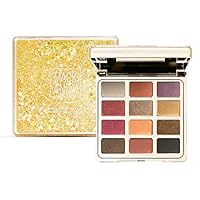 Eyeshadow Palette Matte + Shimmer + Glitter,12 Colors Highly Pigmented Eye Shadows Powder Makeup Set for Smoky Cosmetic (Yellow)