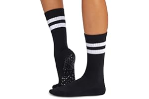 TAVI NOIR TAVI Kai Fashion Crew Grip Socks - Slipper Socks for Barre, Pilates, and Yoga - Pilates Socks with Grips for Women and Men