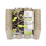 Greenomy 3" Peat Pots Pack of 100|Seed Starter Pots|Seedling Pots for Seedlings, Flowers and Vegetables|Eco-Friendly and 100% Biodegradable