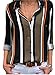 Astylish Women's V Neck Roll up Sleeve Button Down Blouses Tops