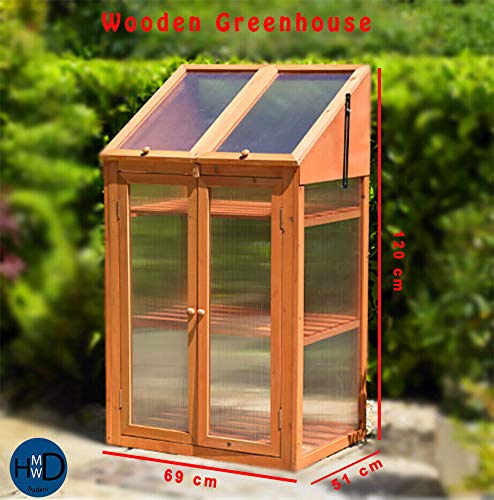 Hmwd Double Door Wooden Mini Greenhouse With Poly Carbonate Glazing H1xw69xd51 Cm Buy Online In Colombia At Desertcart Co Productid