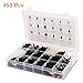 Auto Clips Fastener Rivets Assortment - 450 PCS Car Retainers Clips,18 Most Popular Sizes & Applications with Plastic Box (450)