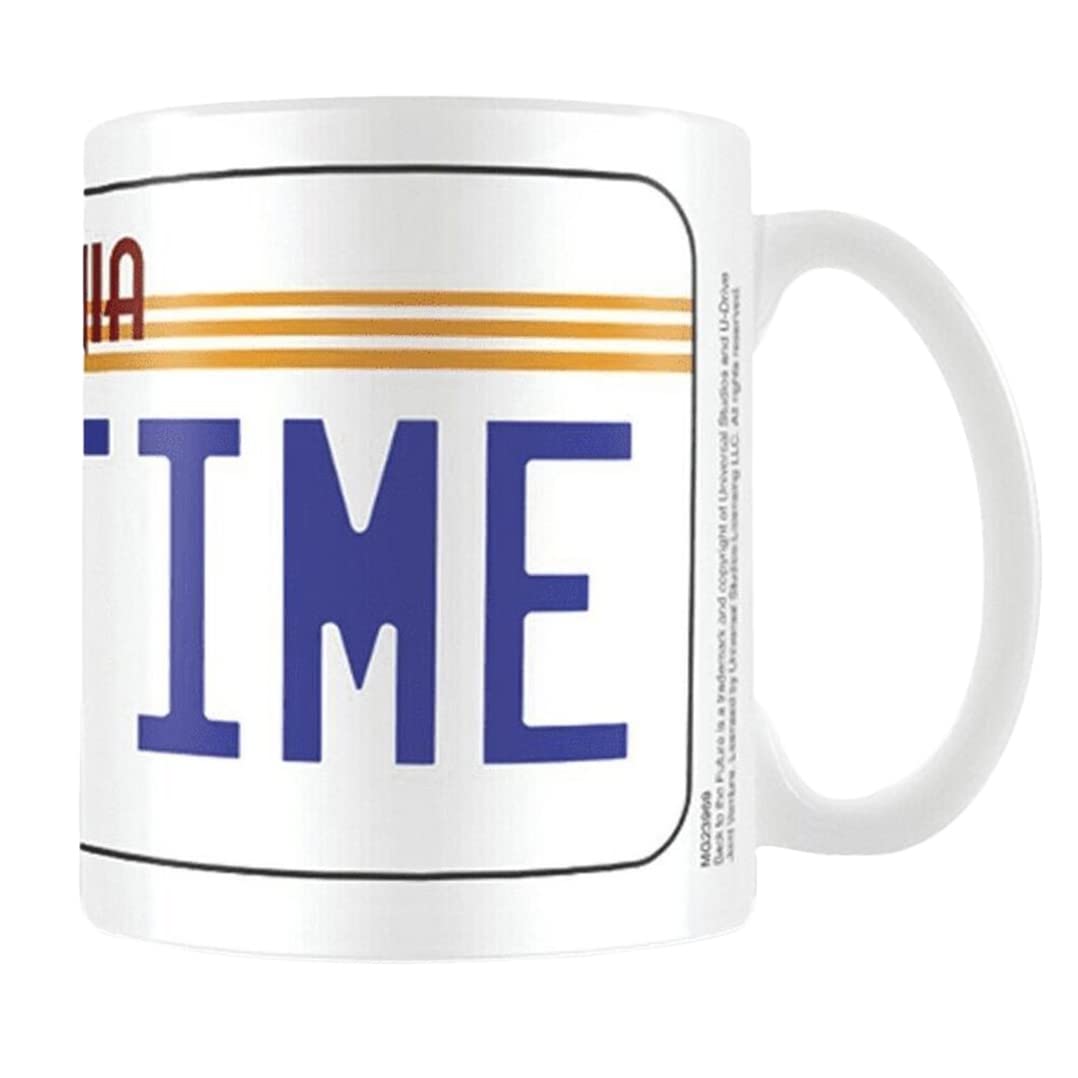 Pyramid International Back To The Future License Plate Mug, Porcelain, 315.0 ounces, Multicolor, Microwave Safe, Dishwasher Safe, Reusable