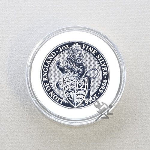 Red Lid Capsule Tube & 10 Air-Tite X Deep 38mm White Ring Coin Holders for Queen's Beast Coins